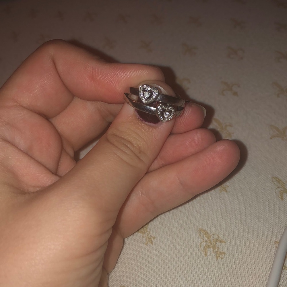A silver engagement ring